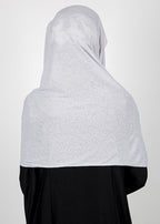 BeingMuslims Classic Ribbed Textured Silver Jersey Hijab