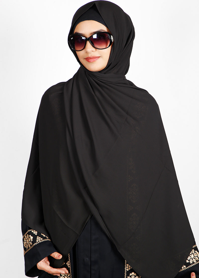 BeingMuslims Rich Malaysian Georgette Black Hijab