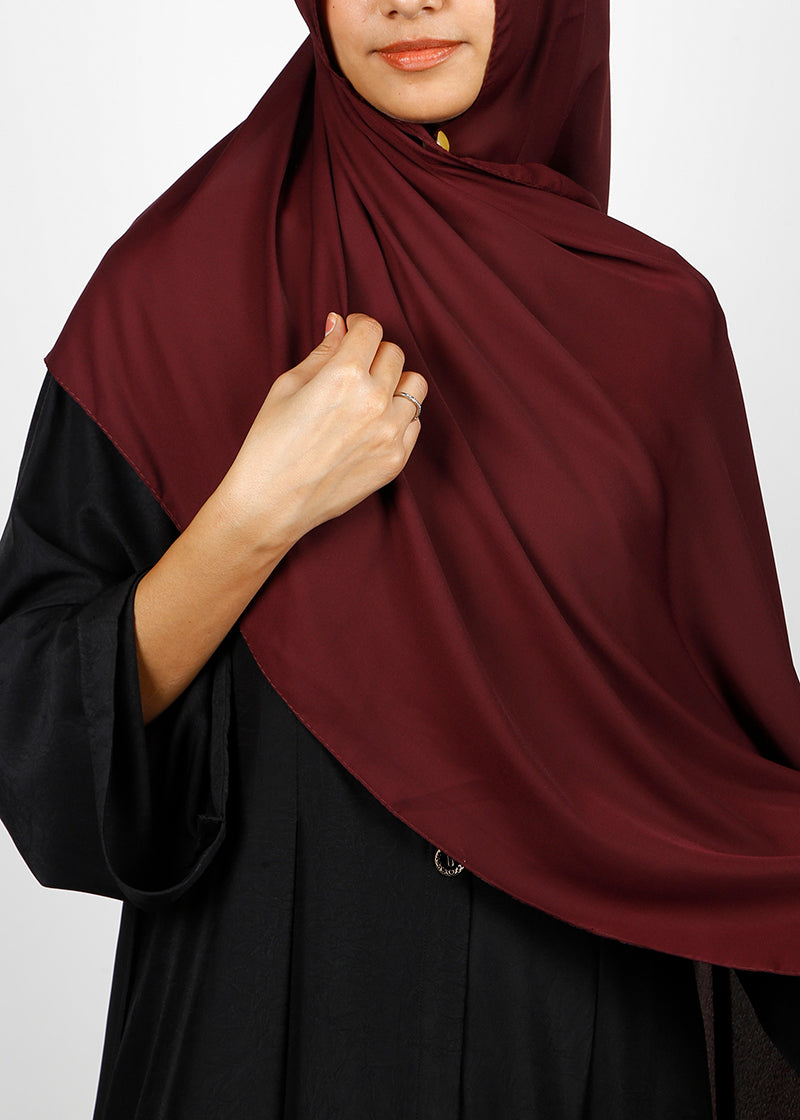 BeingMuslims Rich Malaysian Georgette Burgundy Hijab
