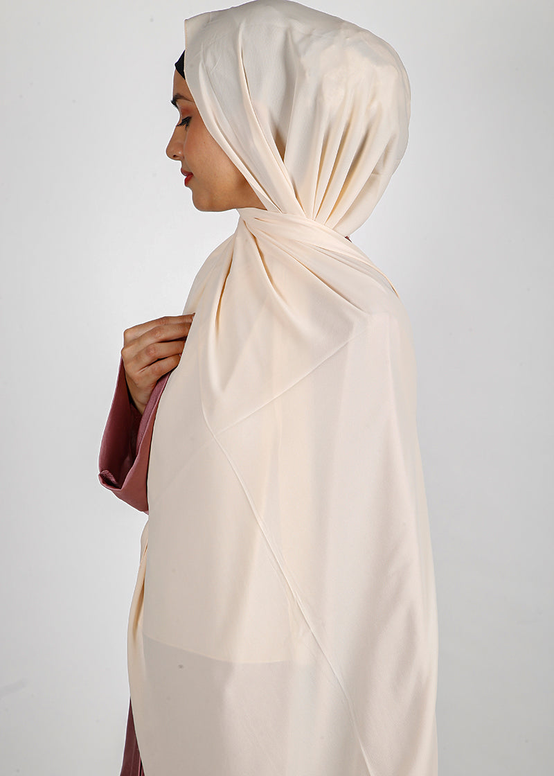BeingMuslims Rich Malaysian Georgette Cream Hijab