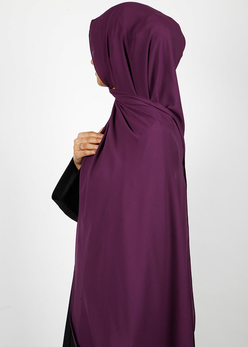 BeingMuslims Rich Malaysian Georgette Deep Purple Hijab