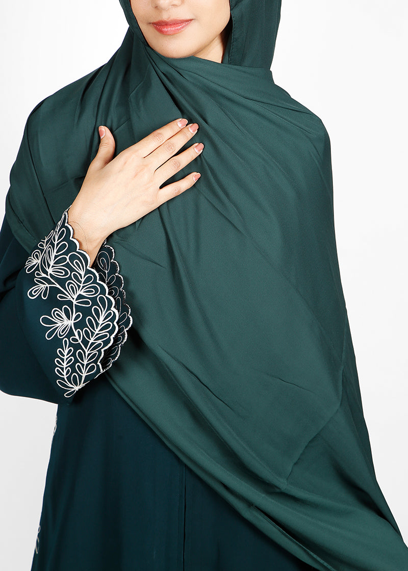 BeingMuslims Rich Malaysian Georgette Emerald Green Hijab