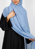 BeingMuslims Rich Malaysian Georgette French Blue Hijab