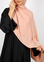 BeingMuslims Rich Malaysian Georgette Light Peach Hijab