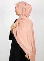 BeingMuslims Rich Malaysian Georgette Light Peach Hijab