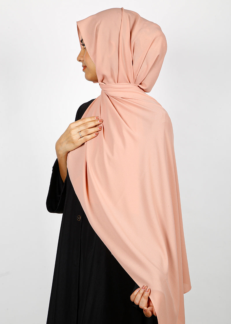 BeingMuslims Rich Malaysian Georgette Light Peach Hijab