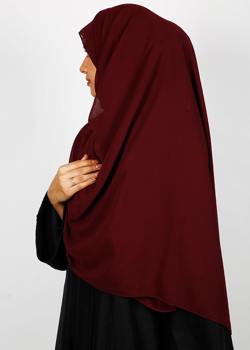 BeingMuslims Rich Malaysian Georgette Maroon Hijab