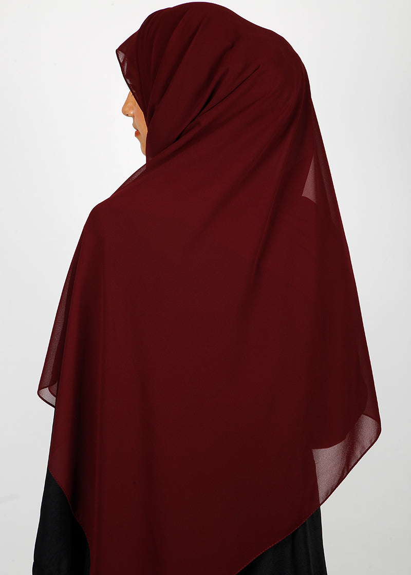 BeingMuslims Rich Malaysian Georgette Maroon Hijab