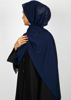 BeingMuslims Rich Malaysian Georgette Navy Blue Hijab