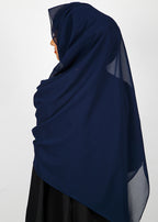 BeingMuslims Rich Malaysian Georgette Navy Blue Hijab