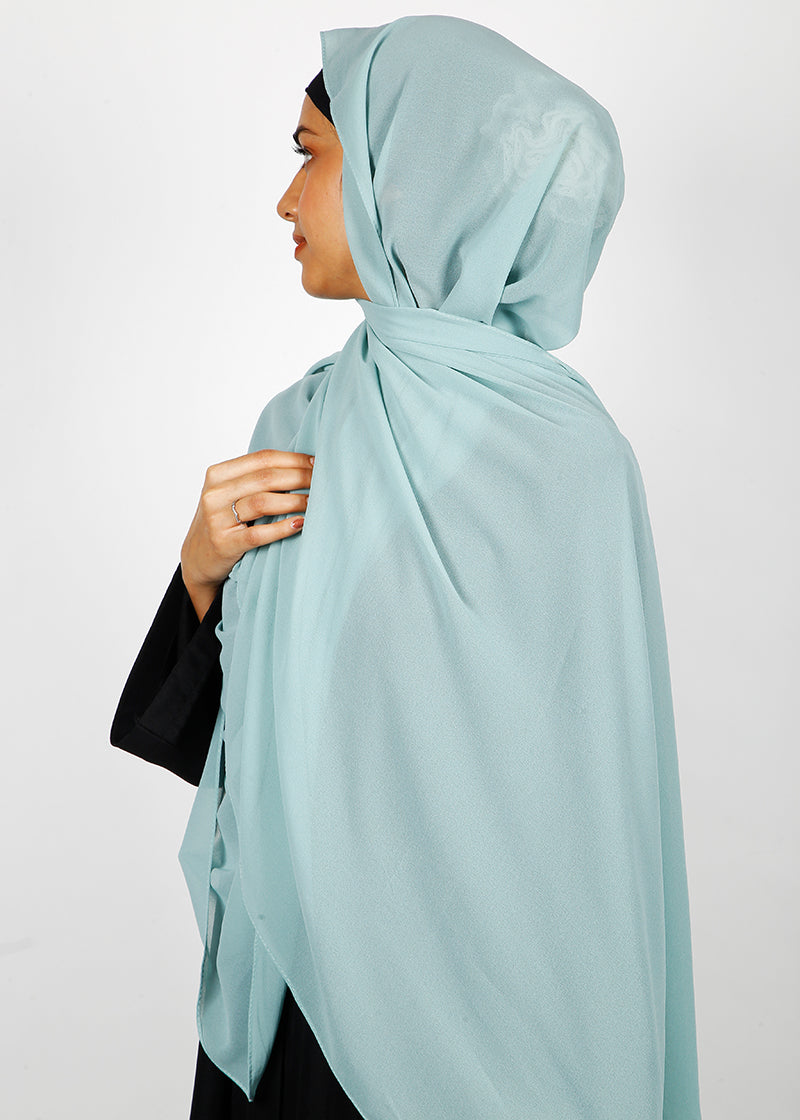 BeingMuslims Rich Malaysian Georgette Pale Blue Hijab