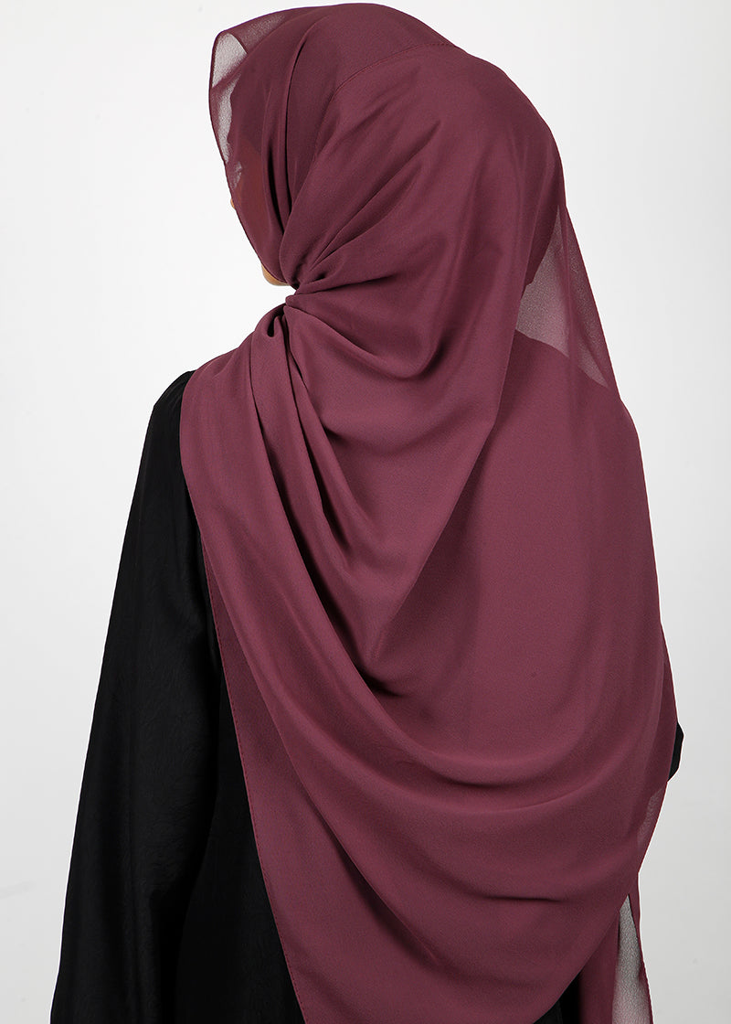 BeingMuslims Rich Malaysian Georgette Plum Hijab