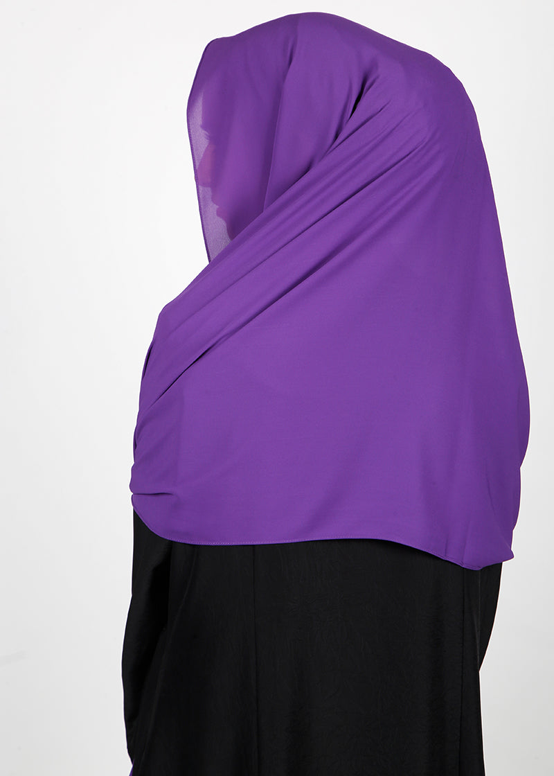 BeingMuslims Rich Malaysian Georgette Royal Purple Hijab