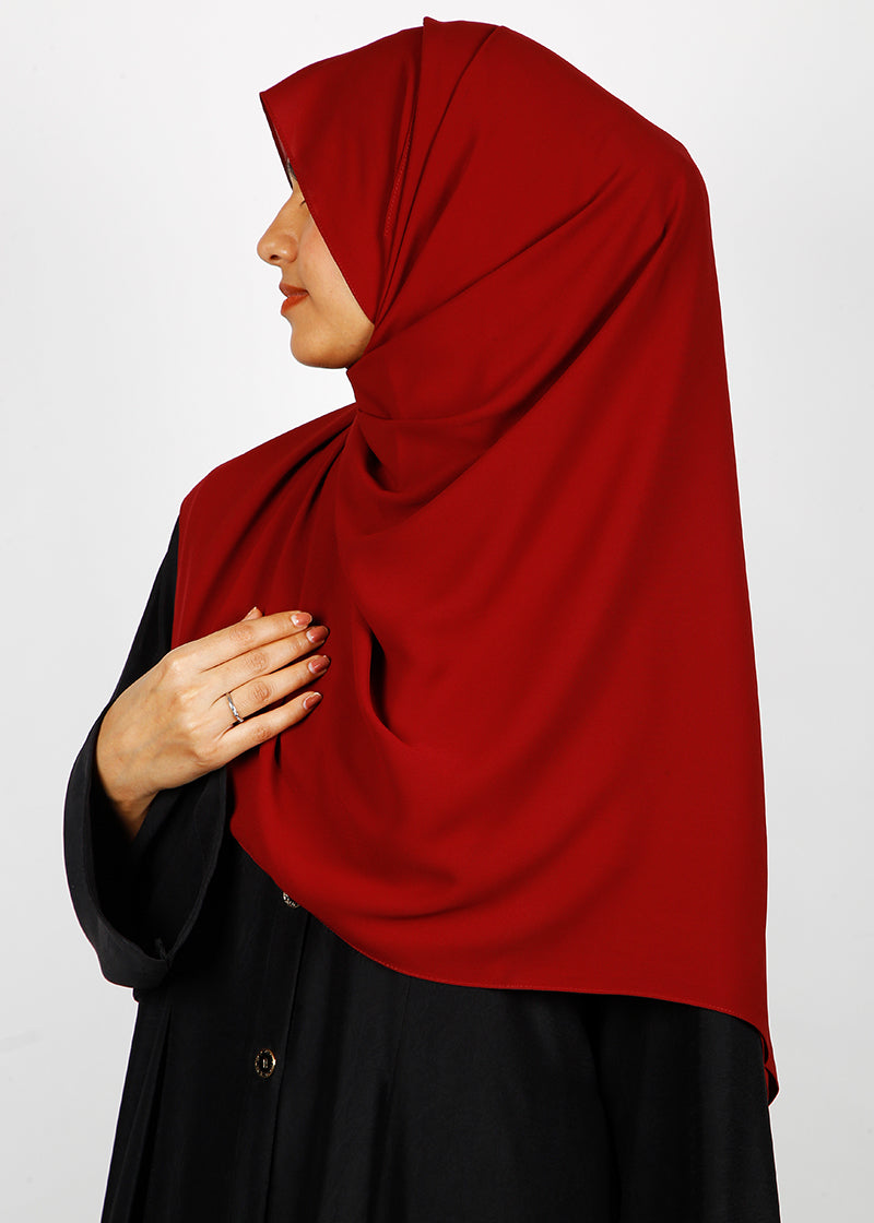 BeingMuslims Rich Malaysian Georgette Ruby Red Hijab