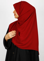 BeingMuslims Rich Malaysian Georgette Ruby Red Hijab