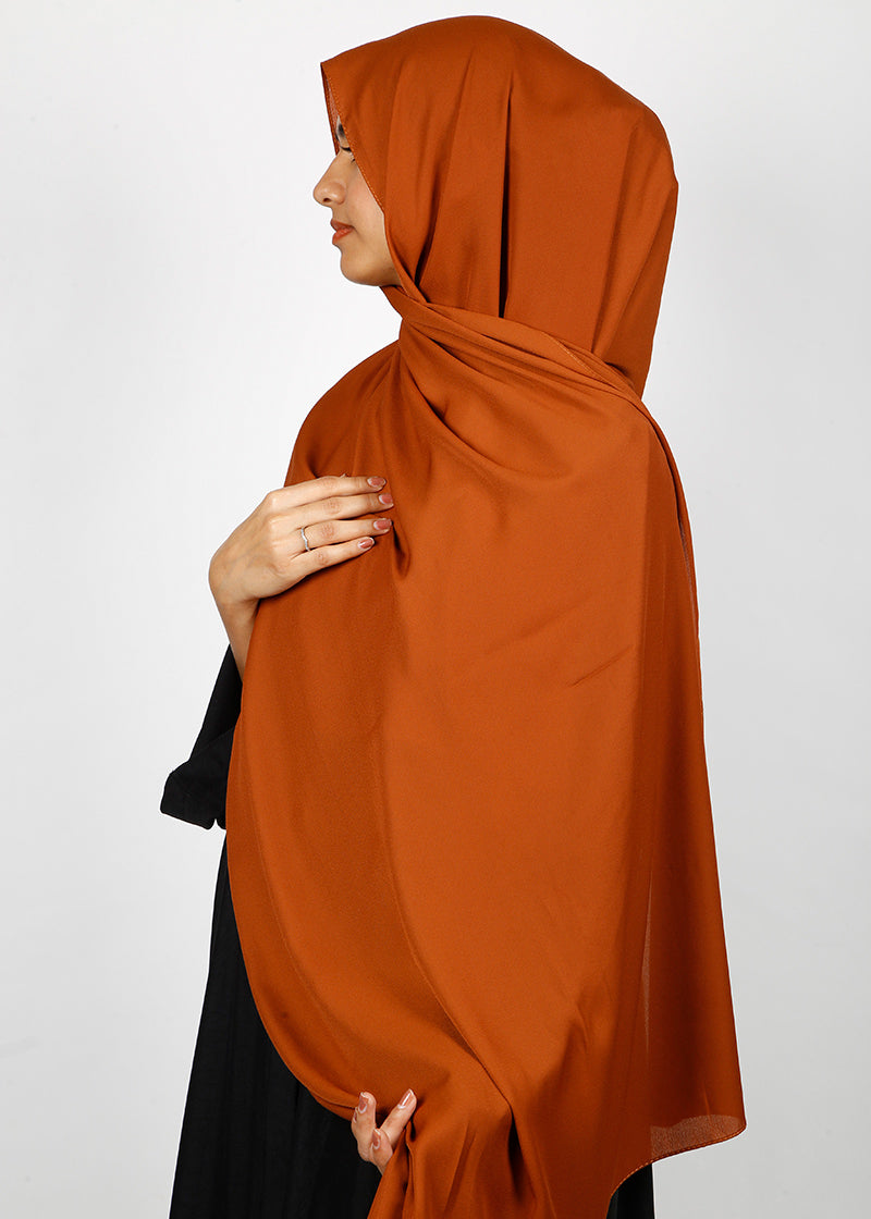 BeingMuslims Rich Malaysian Georgette Rust Hijab