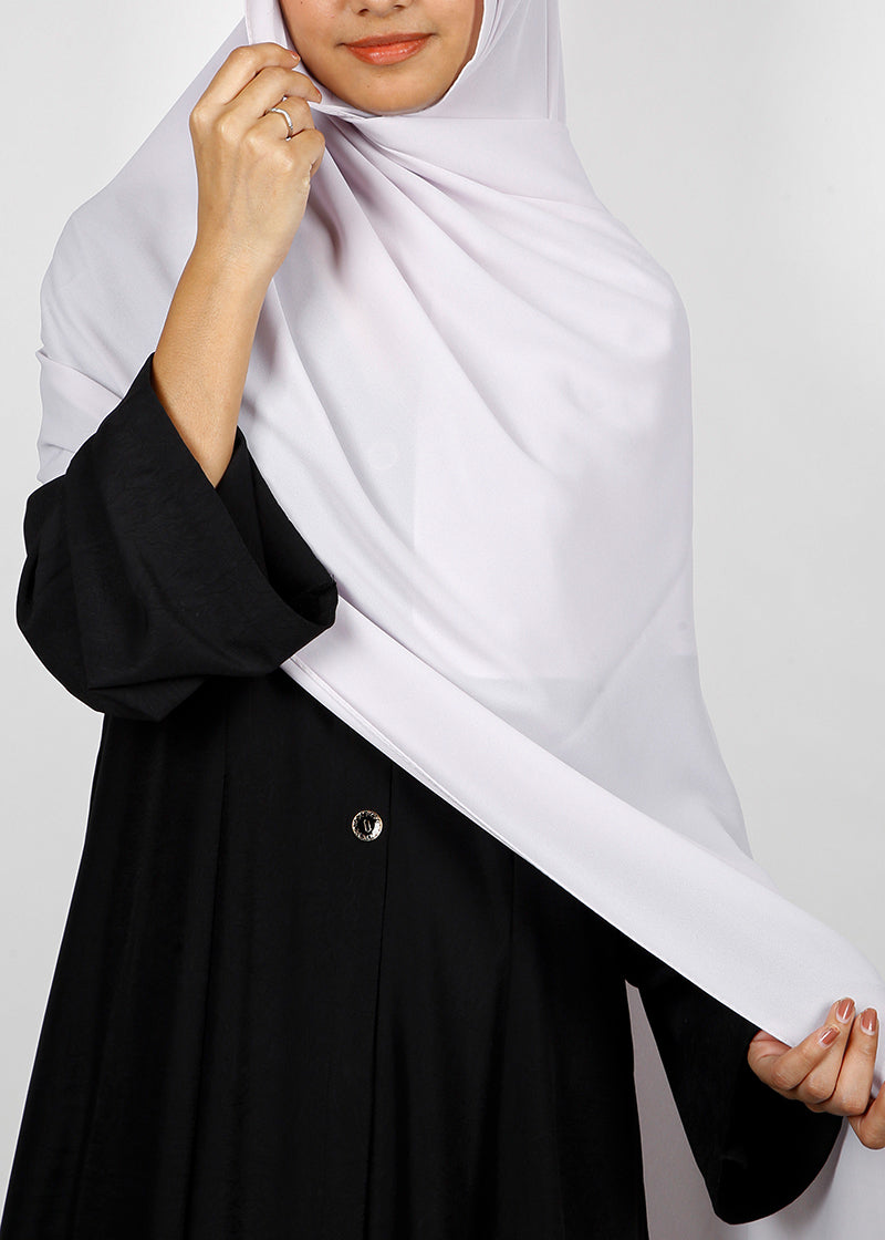 BeingMuslims Rich Malaysian Georgette Whitish Grey Hijab