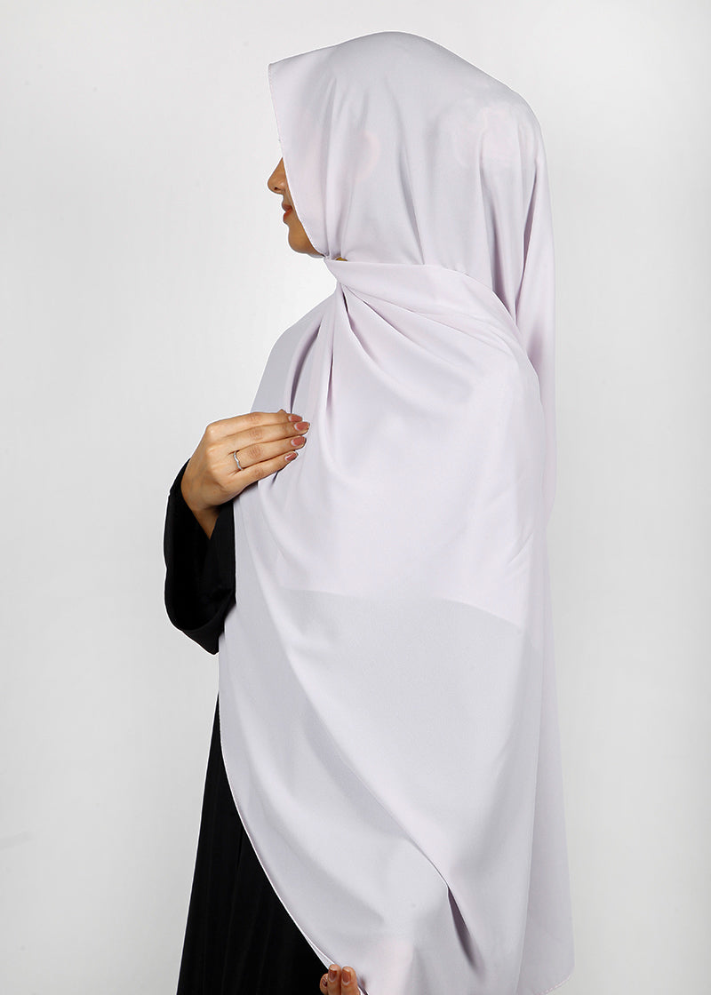 BeingMuslims Rich Malaysian Georgette Whitish Grey Hijab