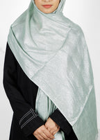 BeingMuslims Metallic Acqua Silver Party Wear Hijab