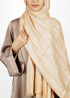 BeingMuslims Metallic Champagne Party Wear Hijab