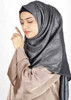 BeingMuslims Metallic Grey Party Wear Hijab
