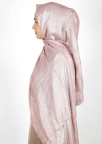 BeingMuslims Metallic Light Pink Party Wear Hijab
