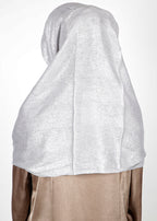 BeingMuslims Metallic Silver Party Wear Hijab