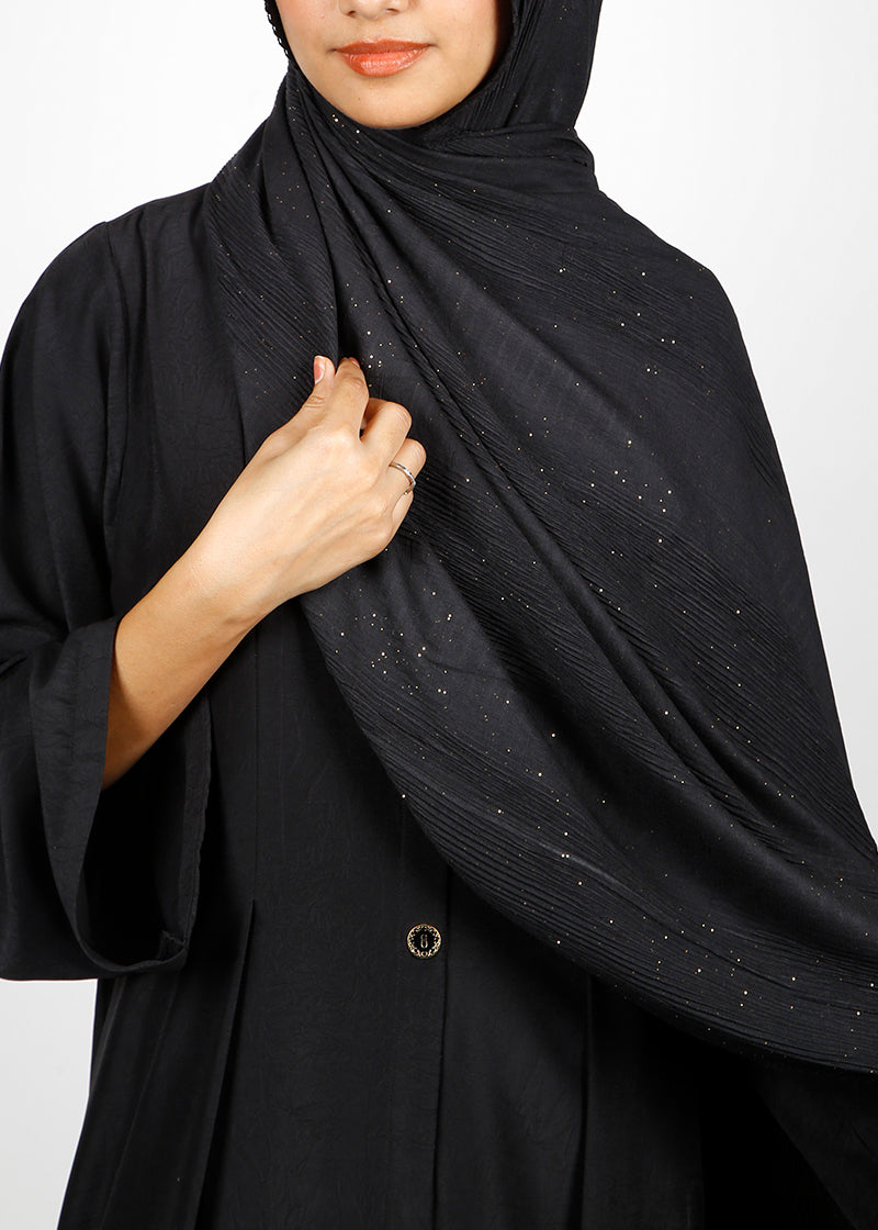 BeingMuslims Textured Sparkle Black Hijab