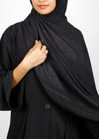 BeingMuslims Textured Mildly Sparkling Black Hijab