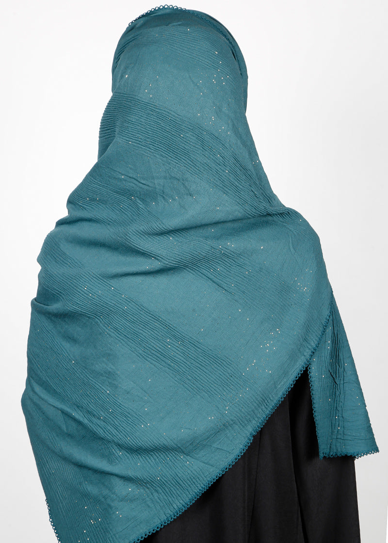 BeingMuslims Textured Sparkle Green Hijab