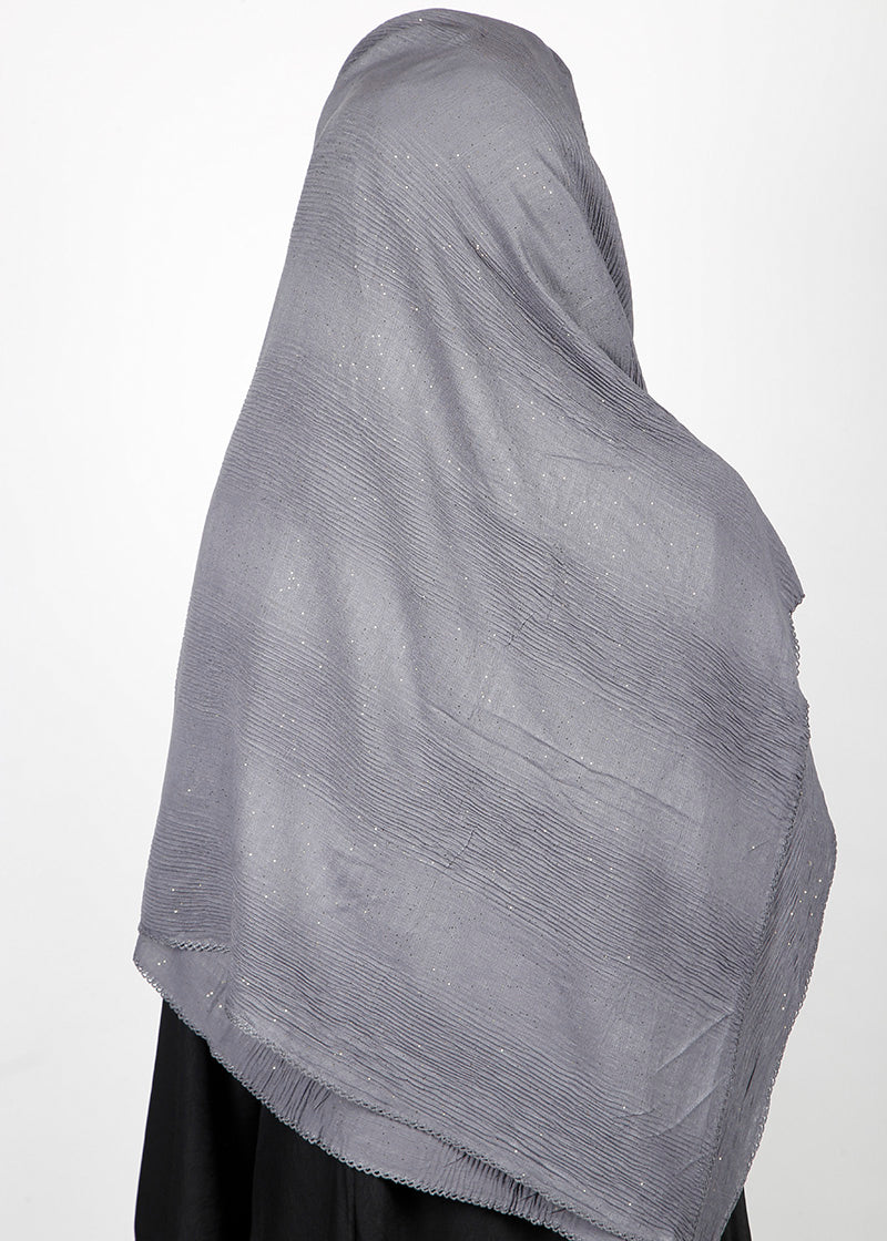 BeingMuslims Textured Mildly Sparkling Grey Hijab