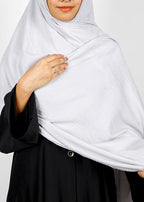 BeingMuslims Textured Mildly Sparkling Light Grey Hijab