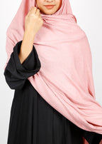 BeingMuslims Textured Mildly Sparkling Light Pink Hijab
