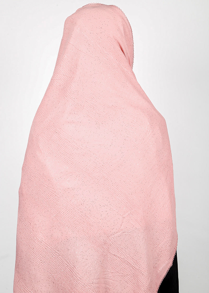 BeingMuslims Textured Sparkle Light Pink Hijab