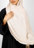 BeingMuslims Textured Mildly Sparkling Off White Hijab