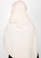 BeingMuslims Textured Mildly Sparkling Off White Hijab