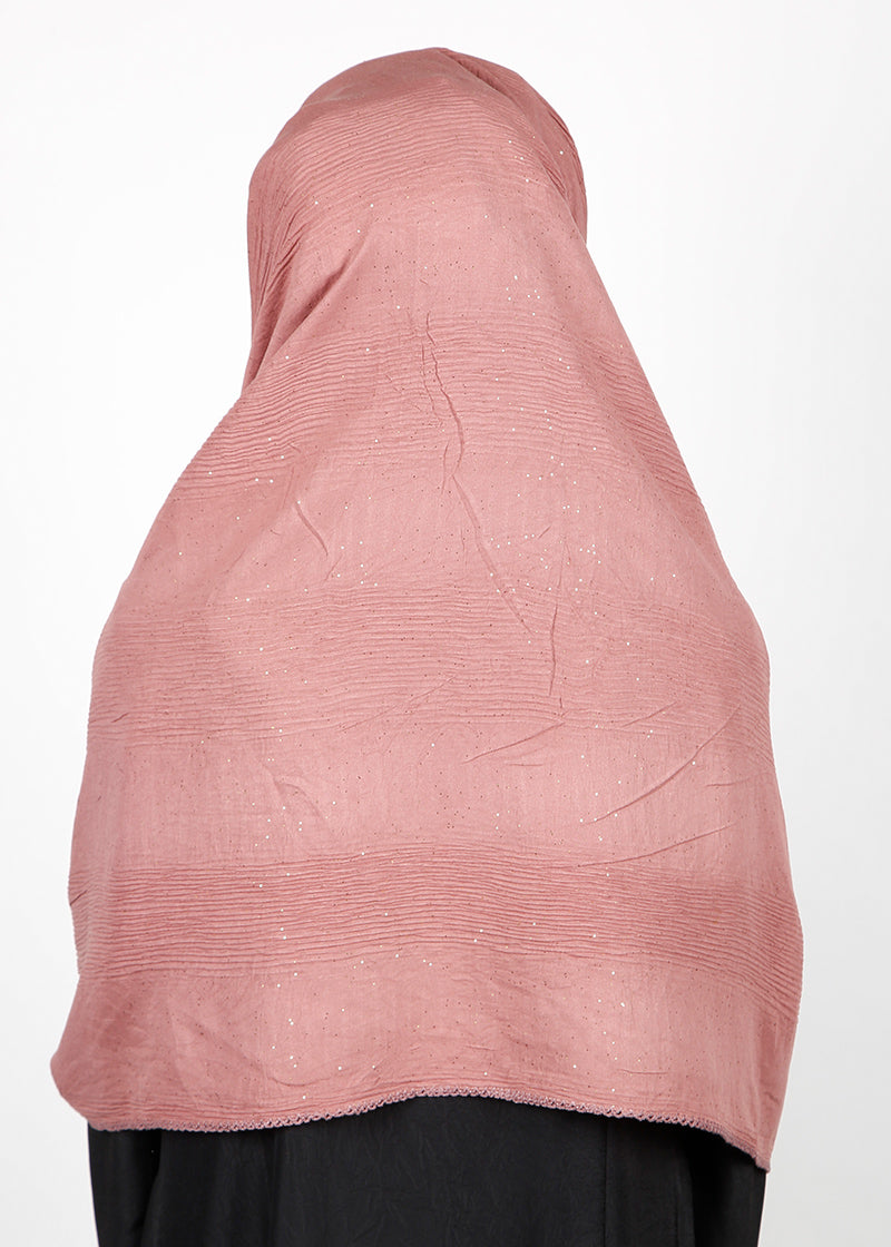BeingMuslims Textured Sparkle Onion Pink Hijab