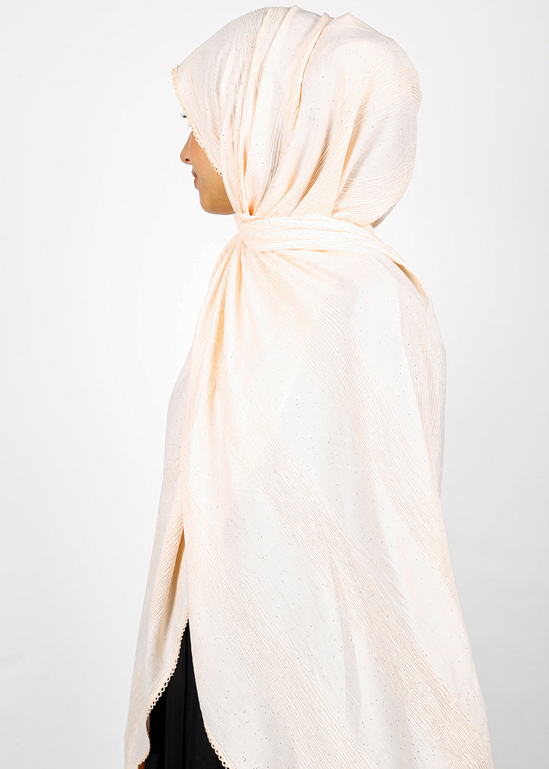 BeingMuslims Textured Mildly Sparkling Pearl Hijab