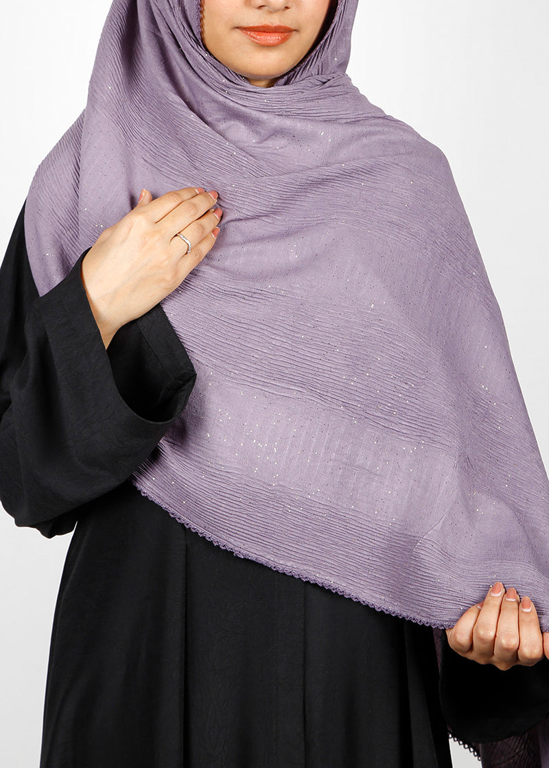 BeingMuslims Textured Sparkle Purple Hijab