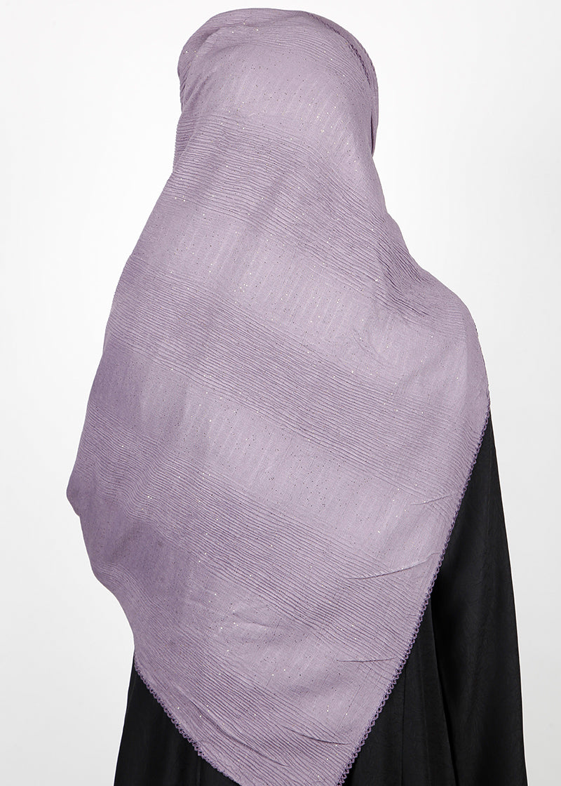 BeingMuslims Textured Mildly Sparkling Purple Hijab