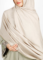 BeingMuslims Square Textured Light Beige Hijab