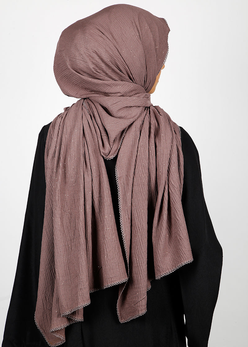 BeingMuslims Textured Sparkling Brown Hijab
