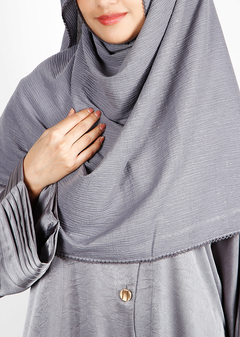 BeingMuslims Textured Sparkling Grey Hijab
