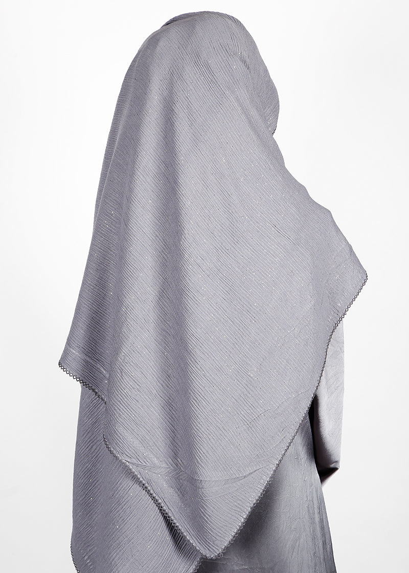 BeingMuslims Textured Sparkling Grey Hijab
