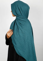 BeingMuslims Textured Sparkling Teal Blue Hijab