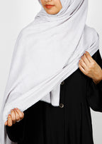 BeingMuslims Textured Sparkling Whitish Grey Hijab