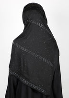 BeingMuslims Stylish Diamond Work Jersey Black Hijab