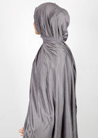 BeingMuslims Stylish Diamond Work Jersey Silver Grey Hijab