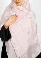 BeingMuslims Diamond Work Organza Pale Pink Hijab
