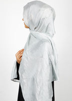 BeingMuslims Diamond Work Organza Silver Hijab